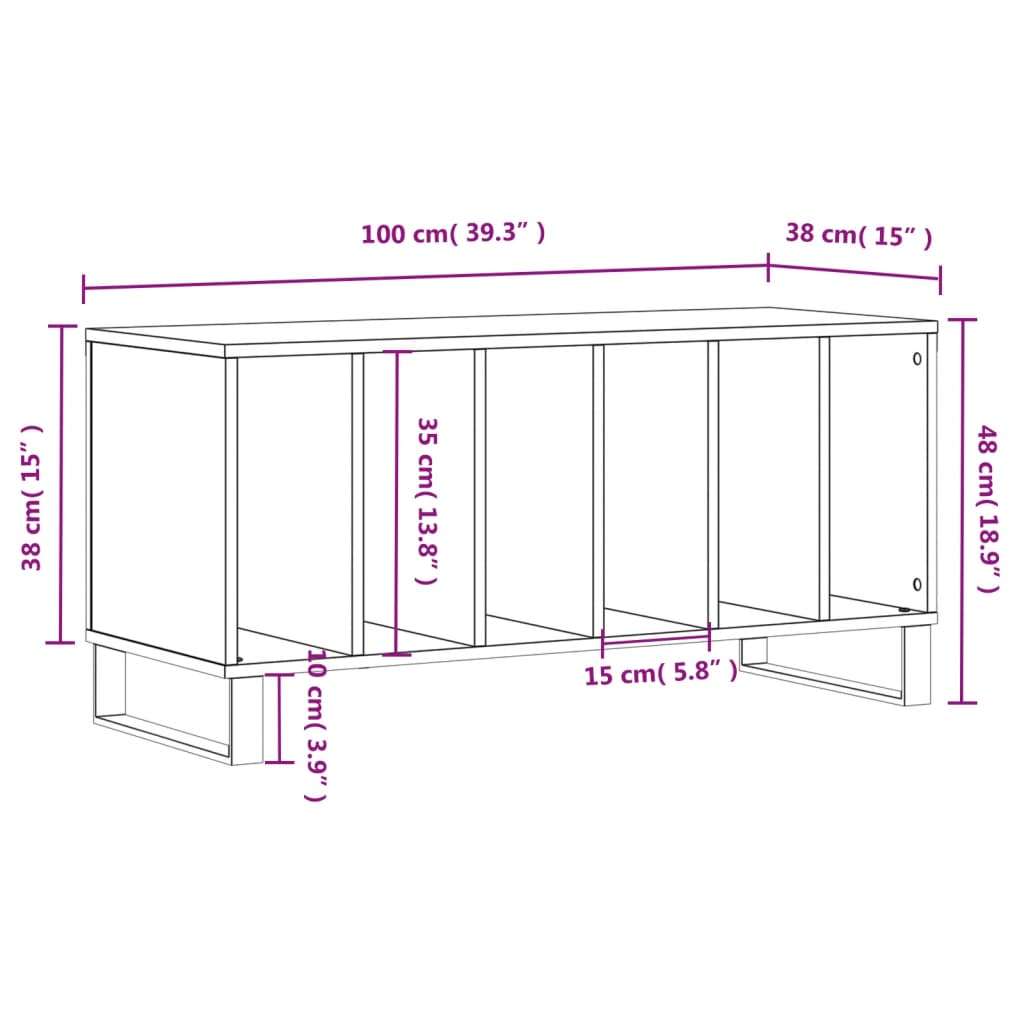 vidaXL Omarica za gramofonske plošče hrast sonoma 100x38x48 cm les | Shoptok.si