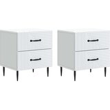  Noćni ormar 2 pcs Bijela 43 x 34 5 x 47 5 cm Konstruirano drvo - Bijela 2 | shoptok.hr