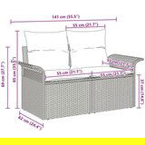  2-sjedalni vrtni kauč s pohranom i jastucima smeđi poliratan | shoptok.hr