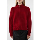 Trendyol Burgundy Soft Textured Zippered Knitwear Cardigan | Eponuda.ba