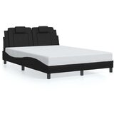 vidaXL Posteljni okvir z vzglavjem črn 140x200 cm umetno usnje | Shoptok.si