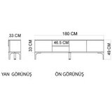 Hanah home TV ormarić Tarz, 180x49x33 cm, Hrast | Eponuda.ba