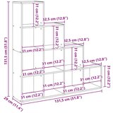 vidaXL Pregrada s knjižno omaro 4-nad. artisan hrast 131,5x29x131,5 cm | Shoptok.si