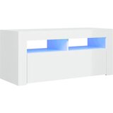 Furnova TV omarica z LED lučkami visok sijaj bela 90x35x40 cm, (21923772) | Shoptok.si
