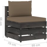  Modularna srednja sofa s jastucima od sivo impregniranog drva Tupe | shoptok.hr