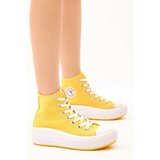 Tonny Black Women's Yellow Comfortable Fit Thick Soled Long Sneakers. cene