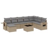 Maison Chic Seti vrtnega pohištva - Vrtna garnitura 9-delna z blazinami bež poli ratan, (21804529) | Shoptok.si