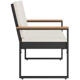  Zunanja klop Črna in krem bela 107 x 61 x 80 cm poli ratan, (5000273049) | Shoptok.si