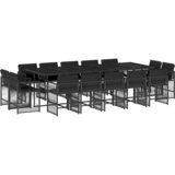 The Living Store Vrtna jedilna garnitura 15-delna z blazinami črn poli ratan - Vrtna Jedilna Garnitura, (21460538) | Shoptok.si