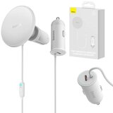 Baseus CW01 magnetni avto nosilec za telefon na prezračevalno mrežo z avto polnilcem usb-c, 15W + 25W (bel), (20628026) Cene