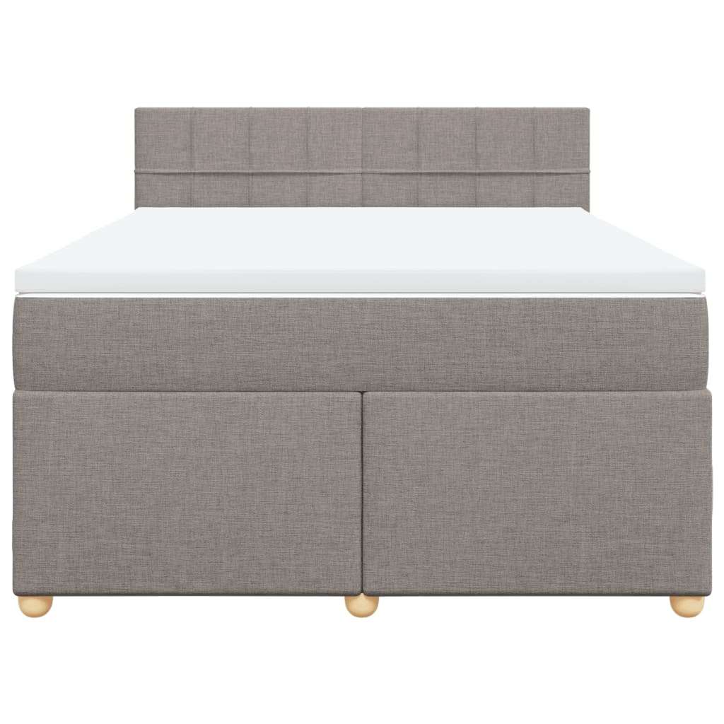 vidaXL Box spring postelja z vzmetnico taupe 140x190 cm blago, (21306006) | Shoptok.si