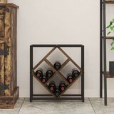  Stojala za vino Prekajeno hrast Kovinski okvir in lesene police | Shoptok.si