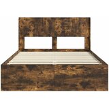  Krevetna konstrukcija s pohranom i uzglavljem Dimljeni hrast Smeđa 120 x 200 cm | shoptok.hr
