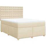 vidaXL Krevet s oprugama i madracem krem 160x200 cm od tkanine | shoptok.hr