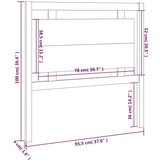  Posteljno vzglavje 95,5x4x100 cm trdna borovina, (20647297) | Shoptok.si