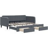  Dnevni krevet s pomoćnim ležajem i ladicama bez madraca tamno siva 90x190 cm | Eponuda.com