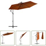 The Living Store Vrtni senčnik z aluminijastim drogom terakota 300 cm - Nihajni Senčnik, (21742612) Cene