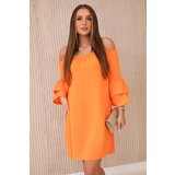 Kesi Spanish dress with ruffles on the sleeve orange cene