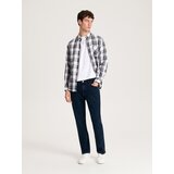 Reserved karirasta srajca regular fit - mornarsko modra | Shoptok.si