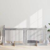  Vrata za pse s postoljem 4 pcs Siva sonoma 100 x 80 cm | Eponuda.ba