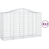  Lučne gabionske košare 12kom 200x50x120/140cm pocinčano željezo | shoptok.hr