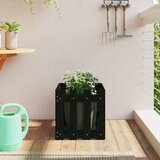 Maison Chic Vrtno korito - Greda - Cvetlični Lonec z ograjico črno 40x40x40 cm trdna borovina, (21789027) | Shoptok.si