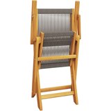  3-dijelni bistro set od polipropilen i masivnog drva sivi | shoptok.hr