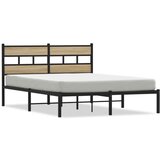 Metalni Kovinski posteljni okvir brez vzmetnice sonoma hrast 135x190 cm, (21607747) | Shoptok.si
