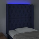  Posteljno vzglavje modro 83x16x118/128 cm blago, (20954104) | Shoptok.si