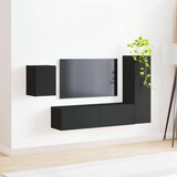  Set TV komoda Zidne 4 pcs Crna Konstruirano drvo | shoptok.hr