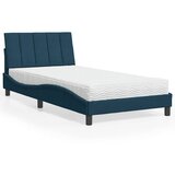 Krevet s madracem Hanko plavi 100 x 200 cm baršunasti | Eponuda.com
