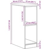  Garažni ormar za odlaganje crni 30x51x85 cm masivne borovine | shoptok.hr