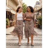 Sinsay Midi suknja s volanima sa zebra uzorkom | shoptok.hr