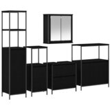  Set namještaja za kupaonicu Zidne 5 pcs Crna Konstruirano drvo | Eponuda.com