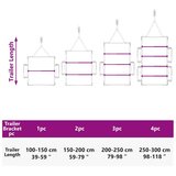VidaXL pogodno za ravni nosač cerade 4 pcs Srebrno 130-210 cm Aluminij Slike