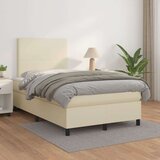  Boxspring - Krevet s oprugama i madracem krem 120x200 cm od umjetne kože - Krema 120 x 200 cm Gladak dizajn | shoptok.hr