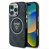 Guess IML 4G Glitter and Triangle Logo MagSafe Zadní Kryt pro iPhone 16 Pro Black Ovitek za telefon Vijolična | Shoptok.si