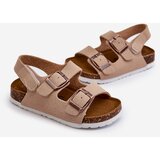Boto Children's sandals on a cork platform with velcro closure beige Rorria | Shoptok.si