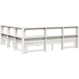  Knjižna postelja brez vzmetnice bela 200x200 cm trdna borovina | Shoptok.si