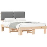 vidaXL Posteljni okvir z oblazinjenim vzglavjem Svetlo siva, (5000101978) | Shoptok.si