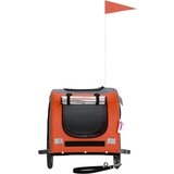 vidaXL Kolesarska prikolica za psa oranžna in črna oxford blago železo | Shoptok.si