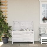 vidaXL vrtna škatla za shranjevanje bela 99x49,5x58,5 cm trdna jelka | Shoptok.si