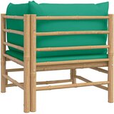  Kutna vrtna sofa od bambusa sa zelenim jastucima | shoptok.hr