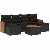 Maison Chic Seti vrtnega pohištva - Vrtna garnitura - Vrtni pohištvo set 7-delna z blazinami črn poli ratan, (21802640) | Shoptok.si
