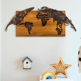 Wallity zidna dekoracija World Map-1, 83cmx38cmx3cm, Hrast | ePonuda.com