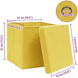  Kutije za pohranu s poklopcima 10 kom žute 32x32x32 cm tkanina | shoptok.hr