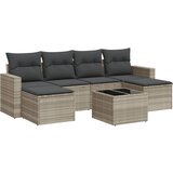 The Living Store Vrtna sedežna garnitura 7-delna z blazinami siv poli ratan - Vrtna Sedežna Garniture, (21460313) | Shoptok.si