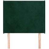  Uzglavlje s ušima tamnozeleno 83x16x118/128 cm baršunasto | shoptok.hr