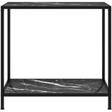  Konzolni stol crni 80 x 35 x 75 cm od kaljenog stakla | shoptok.hr