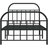 Metalni okvir kreveta uzglavlje i podnožje crni 100x190 cm | shoptok.hr